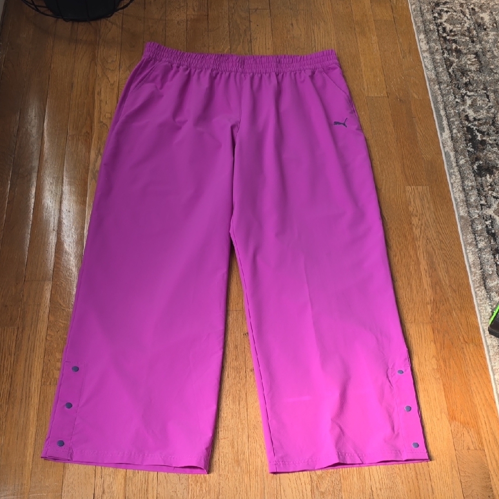 PUMA SIGNATURE BRAND WOMENS PLUS PINK LIGHTWEIGHT STRAIT ATHLETIC PANTS SIZE XXL